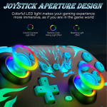 Reddening juhtmevaba kontroller switch/oled/pc/adroid/ios jaoks, 800mah akud pro controller juhtmevaba m&auml;ngupult sinise leegi disainiga hall joystick/rgb/turbo/vibratsioon/programmeeritav nupp