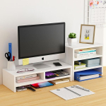 Monitori hoidja Azatemgo monitori alus koos hoiuriiuliga, valge, 75 cm x 23 cm x 18 cm