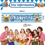 Oktoberfest b&auml;nneri dekoratsioon, 300 x 50 cm Oktoberfest peob&auml;nner, Baieri Oktoberfest dekoratsioon, Oktoberfest v&auml;lispeo dekoratsioon, tarvikutele, sise- ja v&auml;lisdekoratsioon