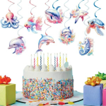 Kgduyc streamer'i kaunistused, mis sobivad veealuse v&auml;ikese merineitsi teemaliste peokaunistuste jaoks vikerkaare teemaga, s&uuml;nnip&auml;evaks, poissmeestepeoks, beebipeoks (9 tk pakis)