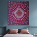 Furnishful Finesse Mandala seinavaip lilla roosa seinavaibad Boho paabulinnu seinak&auml;ter&auml;tik kodu ja elutoa kaunistuseks - 127 x 152 cm