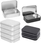 Coacom 6 osaline integreeritud rauast karp, ristk&uuml;likukujuline hoiukarp, t&uuml;hi metallist hoiukarp kommide, v&otilde;tmete, tee, sularaha, kalastuspeibutiste jms jaoks (h&otilde;bedane, must)