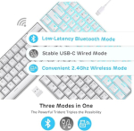 Rk Royal Kludge Rk61-us 2.4 Ghz juhtmevaba/bluetooth/juhtmega 60% mehaaniline klaviatuur, 61 klahviga kompaktne klaviatuur, kiiresti vahetatavate siniste l&uuml;lititega m&auml;nguriklaviatuur tarkvaraga windows/mac/android jaoks