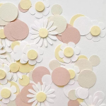 Karikakrad, kevad, konfeti dekoratsioon, s&uuml;nnip&auml;ev, lauakaunistus t&uuml;drukule, beebipeo lilled salvr&auml;tikud, peo s&uuml;nnip&auml;eva dekoratsioonide vanik, puidust pastell ristimine, mesilaste konfeti roosa, pulmadeks