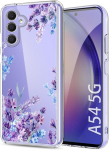 Ciciber Samsung Galaxy A54 5g &uuml;mbris, &uuml;li&otilde;huke l&auml;bipaistev Tpu mobiiltelefoni &uuml;mbris Samsung A54 jaoks, &otilde;huke p&otilde;rutuskindel kaitse&uuml;mbris Galaxy A54 &uuml;mbrise kate lavendli&otilde;ite motiiviga