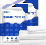 Innovio 8-osaline &uuml;hekordselt kasutatav voodipesu reisimiseks - 220 x 240 cm, sisaldab 2 lina, 2 tekikotti ja 4 padjap&uuml;&uuml;ri - ideaalne reisivoodipesu hotellidesse, k&auml;mpingutesse ja reisile