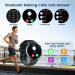 Nutikell Fitnesskell telefonifunktsiooniga &ndash; meeste spordikell Fitnesskell s&uuml;damer&uuml;tmi une monitori pedomeetriga kell 1,42 tolli veekindel 100+ spordirežiimi nutikell meestele Ios Android