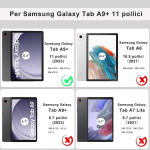 Winchking klaviatuur samsung galaxy tab a9+ 2023 11 tolli (sm-x210/x216/x218) jaoks, 7 taustvalgustuse funktsiooni, itaalia bluetooth klaviatuur, eemaldatav kaitse&uuml;mbris 11 tolli, tumeroheline