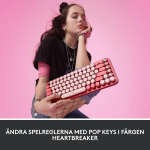 Logitech Pop Keys mehaaniline juhtmevaba klaviatuur kohandatavate emotikoniklahvidega, skandinaavia Qwerty paigutus - roosa