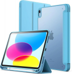Jetech matt &uuml;mbris Ipad (a16) 11./10. p&otilde;lvkonnale (2025/2022) koos pliiatsi hoidjaga, matt l&auml;bikumav &otilde;huke statiiv, tahvelarvuti kaitse&uuml;mbris (sinine)