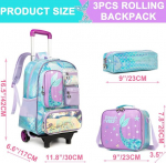 Meetbelify ratastega seljakott t&uuml;drukutele, ratastega seljakotid, laste kohver, pagas, purple mermaid