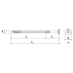Klimas torx puidukruvid, puitlaastplaadi kruvid, valged, s&uuml;vistatavad kruvid, terrassikruvid, universaalsed kruvid, katusekonstruktsiooni kruvide komplekt, 5 x 100 mm, 200 tk