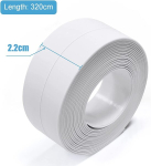 Pehme p&otilde;randaliist, isekleepuv, 2 tk, 10 x 10 mm, 3.2 m p&otilde;randaliist, isekleepuv tihendusteip, isekleepuv, veekindel, k&ouml;&ouml;ki ja vannituppa, isekleepuv pvc otsaliist