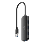 Cudy UH40A USB-A 4-Port USB 3.0 Hub 5Gbps Andmete &Uuml;ksnes Plastmassist Kompaktne Must