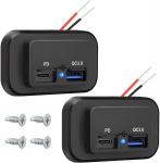 2x 12v Usb C Pd Qc3.0 pistikupesaga veekindel autolaadija