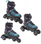 Laste rulluisud 3-in1 Raven Cande reguleeritava suurusega, mustad