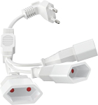 Vievre lame pistikuga pikendusjuhe, 3-in-1 euro pistikupesa pikendus, lame pistikuga pikendus, toitekaabel, lame 250 V, lame 50 cm pikendusjuhe telerile, arvutile, monitorile