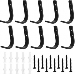 10 tk. mustad riidekonksud, seinakonksud (85 x 60 mm)