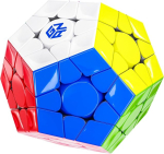 Bukefuno Gan Megaminx Maglev Uv V2 kiiruskuubiku pusle 120 magnetiga Gan Megaminx viisnurkne magnetiline kiiruskuubik, kleebisteta Uv-kattega must alus
