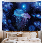 Ulticool - ps&uuml;hhedeelne meduus looduse loomad - seinavaip - 200 x 150 cm - suur seinavaip - plakat - l&otilde;uendpilt - aksessuaarid magamistuppa elutuppa lastetuppa
