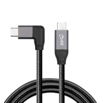 Cablecc 10 gbps usb-c usb 3.1 type c gen2 male andmeside video 100w kaabel 90 kraadi vasak parem nurk e-m&auml;rgistusega 50cm