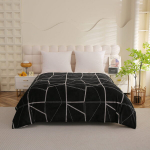 Tekk 160x200 dekoratiivne geomeetriline hall mustal