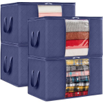 4x Organisaator, kate, hoiukott riietele, tekkidele, voodipesu, tekid, BAGGI, tumesinine komplekt 4 tk.
