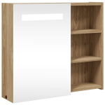 LED-valgustusega vannitoa peegelkapp, hele tamm, 60x13x52 cm CFE9318201