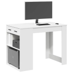kirjutuslaud，arvutilaud sahtli ja riiuliga, valge 102x62x77,5cm ehituspuit CFE7538842