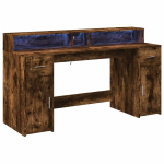 kirjutuslaud，arvutilaud LED-tuledega, suitsutatud tamm, 160x55x91 cm CFE7326047