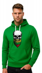 Meeste roheline kapuutsiga dressipluus Skull Beard-Beard