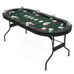 Pokkerilaud, 1.8m kokkuklapitav pokkerilaud Blackjacki Texas Hold&rsquo;emi kasiinom&auml;ngude jaoks, 182x82x75 cm, Roheline, Pokkerilaud, 1.8m kokkuklapitav pokkerilaud Blackjacki Texas Hold&rsquo;emi kasiinom&auml;ngude jaoks, 182x82x75 cm, Roheline