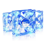 3x AABCOOLING Super Silent Fan 8 Sinine LED - V&auml;ike 80mm Ventilaator, 33m&sup3;/h &Otilde;huvool, Vaikne 13.9dB T&ouml;&ouml; FDB Laagritega, 1600 RPM, Sinine LED Valgustus, Sobib Arvutitele, 3D Printeritele, Vibratsioonivastased Padjad, universal