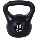 HOMCOM Kettlebell 10 kg &ndash; Liivaga t&auml;idetud raskuskuul algajatele, must