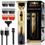 Juukse- ja habemetrimmer-pardel LIVMAN VINTAGE T9 LED-ekraaniga