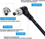 Sinloon 3m 90 kraadi Dc pikenduskaabel Dc 5.5mm x 2.1mm t&auml;isnurga L-kujuline isane-emane 18awg pistikukaabel lukustusmutriga Dc 5v/12v toiteallikale Cctv turvakaamerale