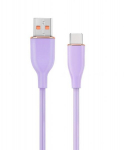 Kabelis Gembird Premium silicon USB-A Male - USB Type-C Male 1.5m Violet