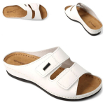 Naiste nahast Befado mugavad Velcro suvised tervislikud valged flip-flopid 36 37 38 38 39 40 41