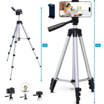Telefonihoidja Alumiiniumist 103 cm reguleeritav kaamera statiiv koos telefonihoidjaga, fotostatiiv, videostatiiv, universaalne statiivilahendus.
