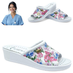 Naiste sanitaartehnilised flip flops nahast tervise meditsiiniline profileeritud lilleline