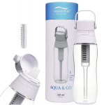 Aqualogis Aqua&Go veepudel filtriga &ndash; 500 ml, valge