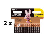 Patareid Duracell AAA, LR03, 12 tk x 2 pakk. pakett