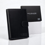 Naturaalsest nahast meeste rahakott Cavaldi, must