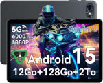 Tahvelarvuti TABWEE T80 10.5" 1080P RAM 12 GB ROM 128 GB-SD 2To, Android 15 6000 mAh WiFi 5G Bluetooth 5.0, Gemini AI 2.0