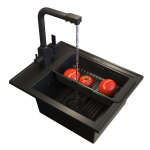 Nero graniidist valamukomplekt 3-suunaline k&ouml;&ouml;gisegisti Node korvi sifoon Granitan must