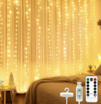 Happy people andy sooja valge LED-kardin girland puldiga, 300 LED, 3 x 3 m