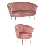 Komplekt Kahekohaline diivan Mebel Elite ZENDAYA ja Tugitool Mebel Elite ANGEL Roosa