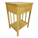 Bambusest &ouml;&ouml;kapp sahtli ja riiuliga, BEGRYF, 40x35x60, naturaalne magamistoa laud