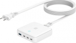 Laadija - TUCANO - 100W Kiire Laadimine 3.0 - 3x USB-C - 1x USB-A - Valge