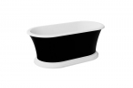 Vann Besco Ziva Black&White Matt, 160 x 75 cm, koos valge click-clack-sifooniga, eemaldatav pealt
